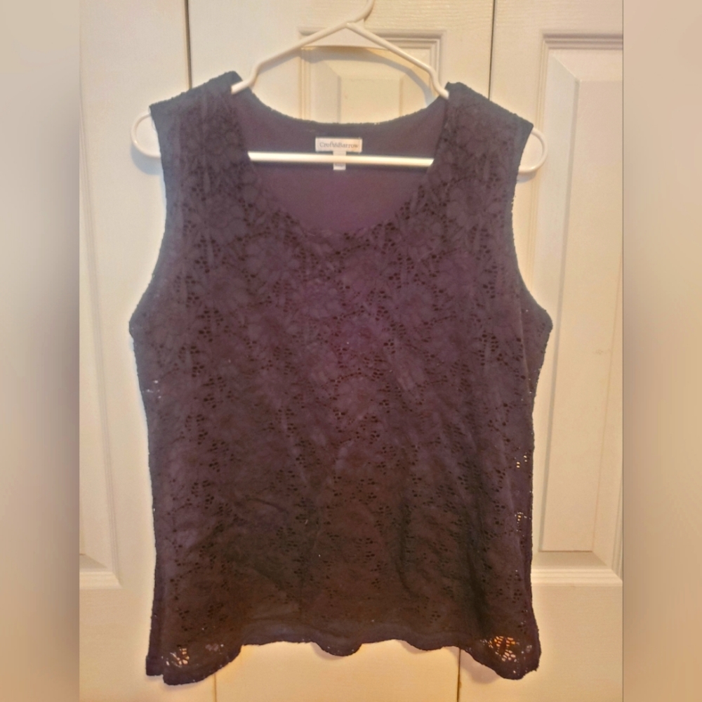 Black Croft & Barrow sleeveless top, Size Medium